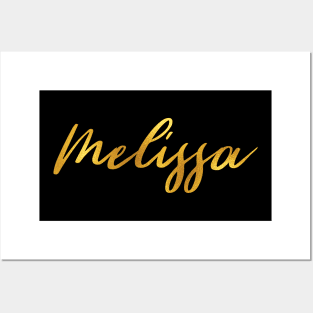 Melissa Name Hand Lettering in Faux Gold Letters Posters and Art